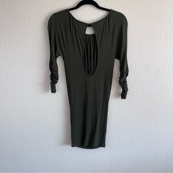Alice + Olivia Olive Green Keyhole Mini Dress - Picture 8 of 15